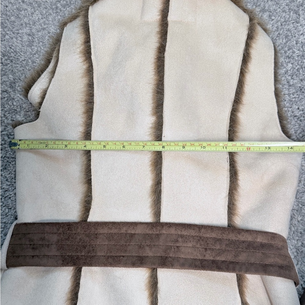Y2K Guess Faux Fur Vest in Taupe and Brown XS - Picture 8 of 10